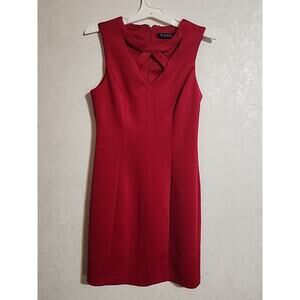 Guess Los Angeles Pencil Dress Wide Sleeve sz 10 Formal Form Fitting Red